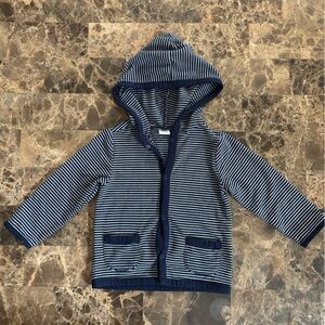 Old Navy White and Navy Striped Long Sleeve